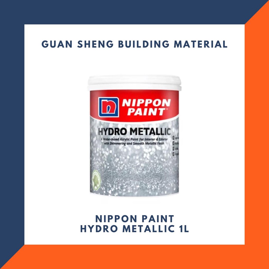 Nippon Hydro Metallic Water Base Acrylic Paint 1L, Wall/Wood/Iron Shopee Malaysia