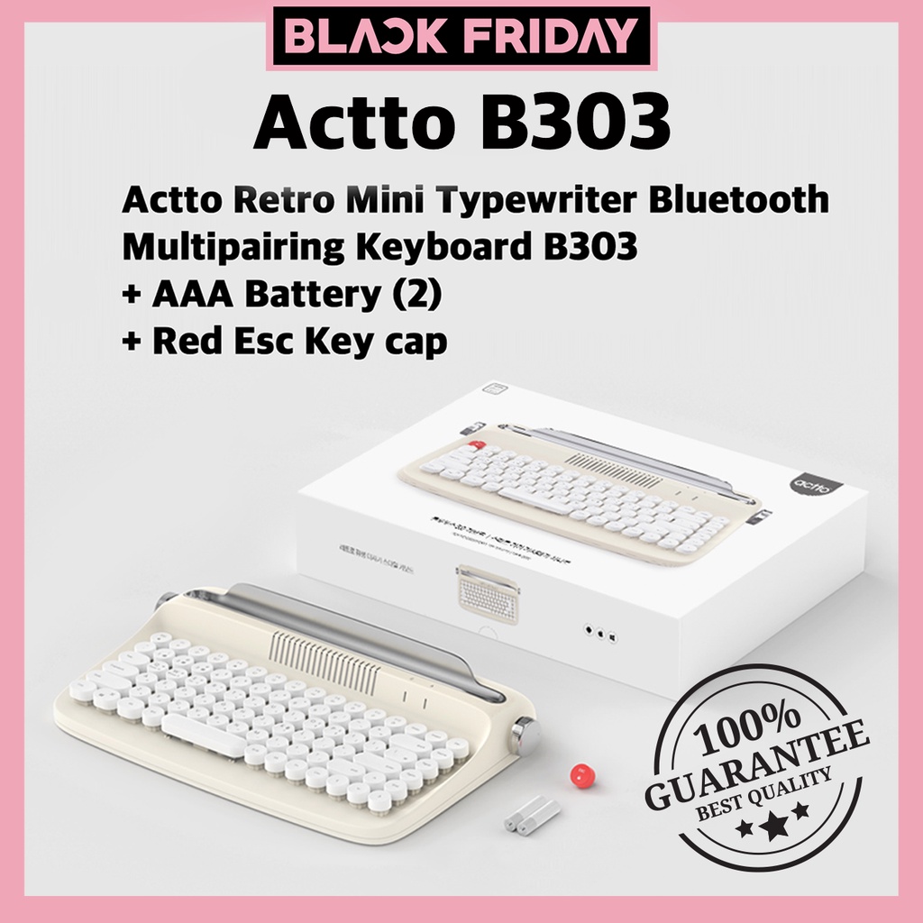 [ACTTO B303] Actto B303 Retro Mini Typewriter Bluetooth Multipairing
