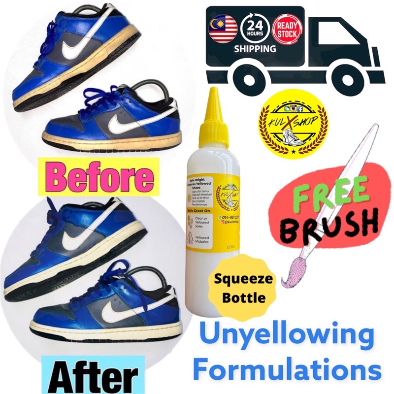 Shoes For Men Woman Whitening Yellowish sole kasut/rubber/plastic diy