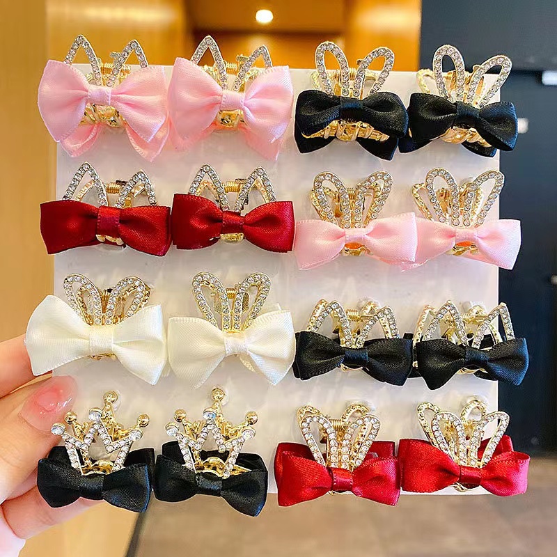 2022 Bow Rabbit Ears Small Clip Head Bangs Fluffy Princess Hair ...