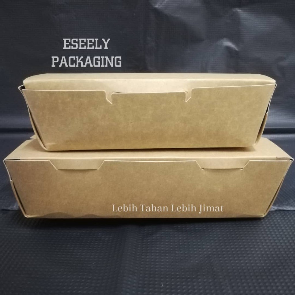 [READY STOCK] Quality Brown Paper Lunch Box Disposable Standard [50pcs± ...