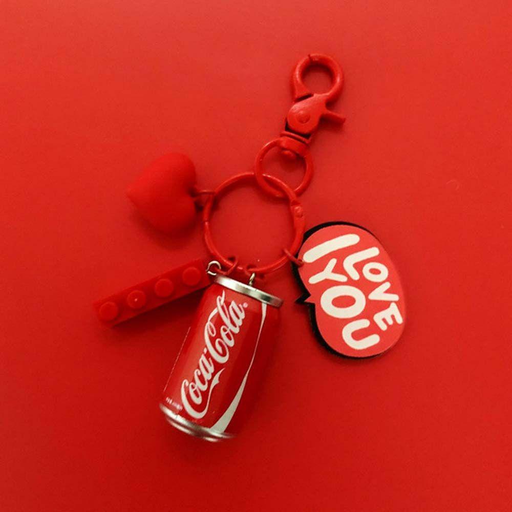 NEEDWAY Coke Bottle Keychains Fashion Bag Keyring Keys Accessories Backpack Pendant Cola Keyring
