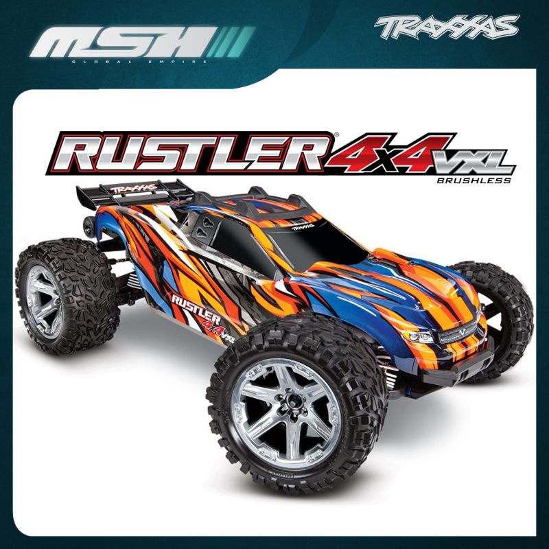 Traxxas Rustler 4X4 VXL Brushless RTR 1/10 4WD Stadium Truck (Red/Blue)