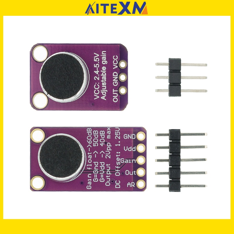 Electret Microphone Amplifier Stable MAX4466 MAX9814 Module Auto Gain ...