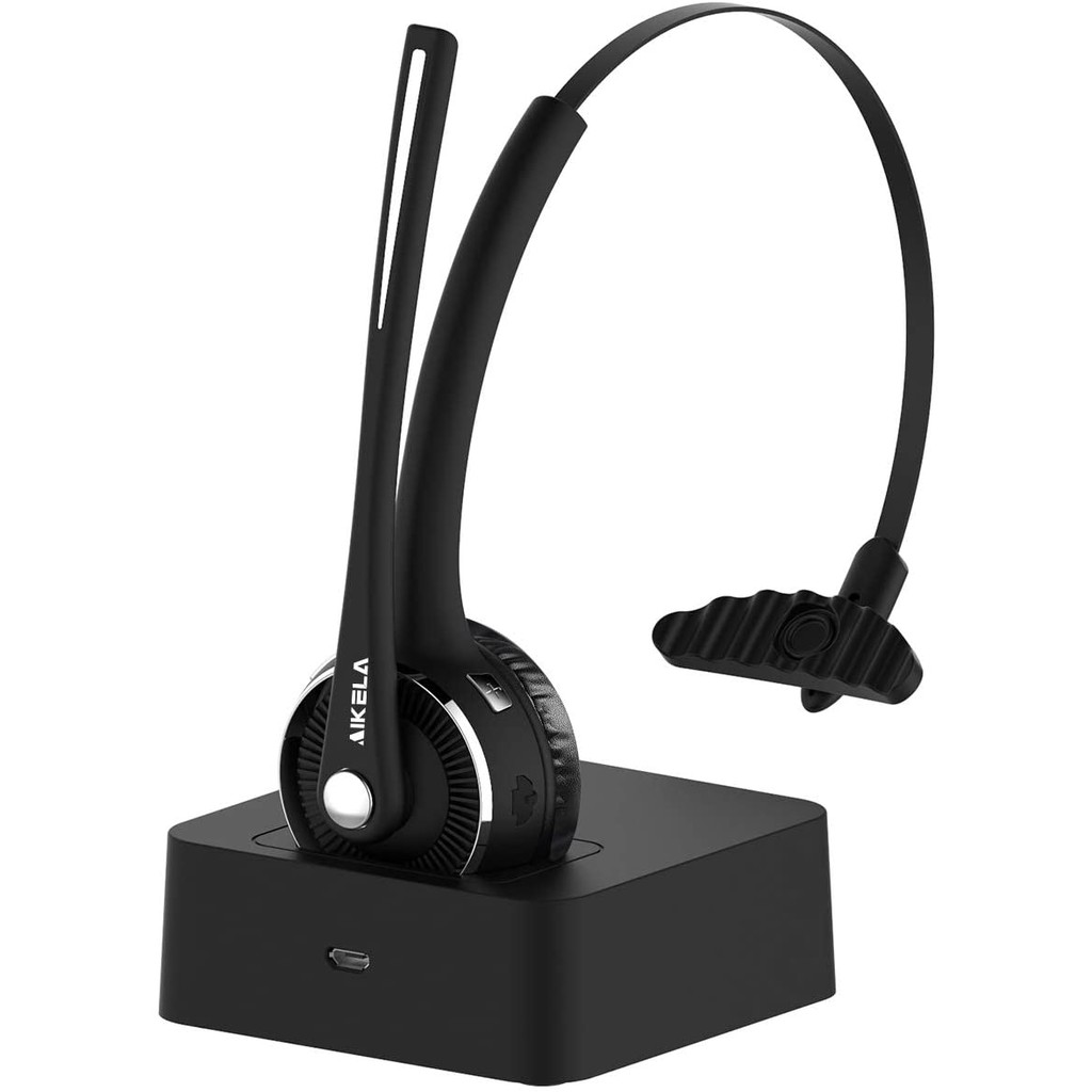 YAMAY Bluetooth Headset Wireless Headset with Microphone Noise Cancelling Mic Charging Base Mute Button Shopee Malaysia