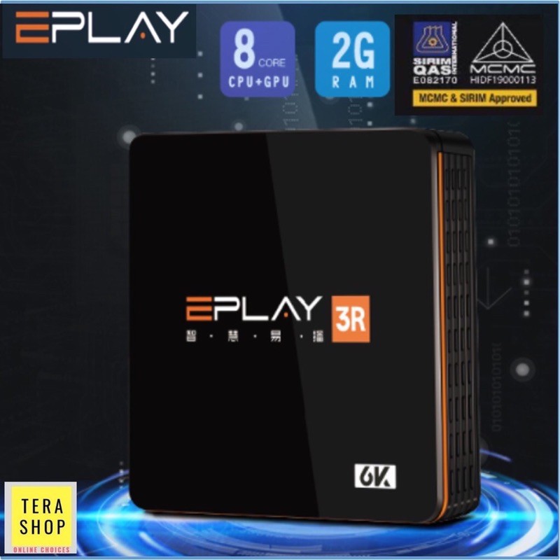 EPLAY 3R 6K TV Box 2GB + 8GB Sirim & MCMC Approved 2020 电视盒 by EVPAD