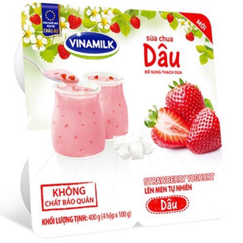 [Halal] Vinamilk Yogurt 4 x 100g - Sữa Chua Vinamilk 1 Lốc 4 Hộp (Sua ...