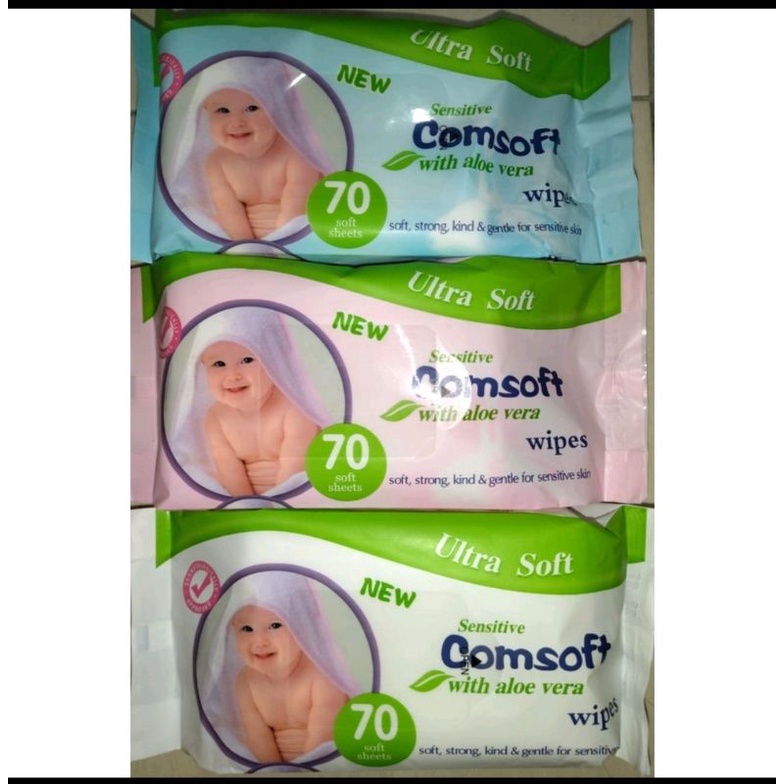 🔥 COMSOFT Baby Wipes with Aloe Vera and Chamomile / Tisu Basah Bayi ...
