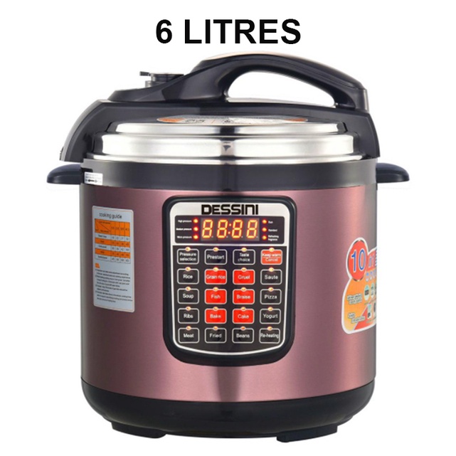 NEW VERSION DESSINI PRESSURE COOKER 6 OR 8 LITRES WITH 20 BUTTONS