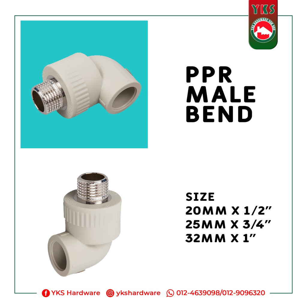 PPR MALE BEND - Pipe & Fittings System | Shopee Malaysia