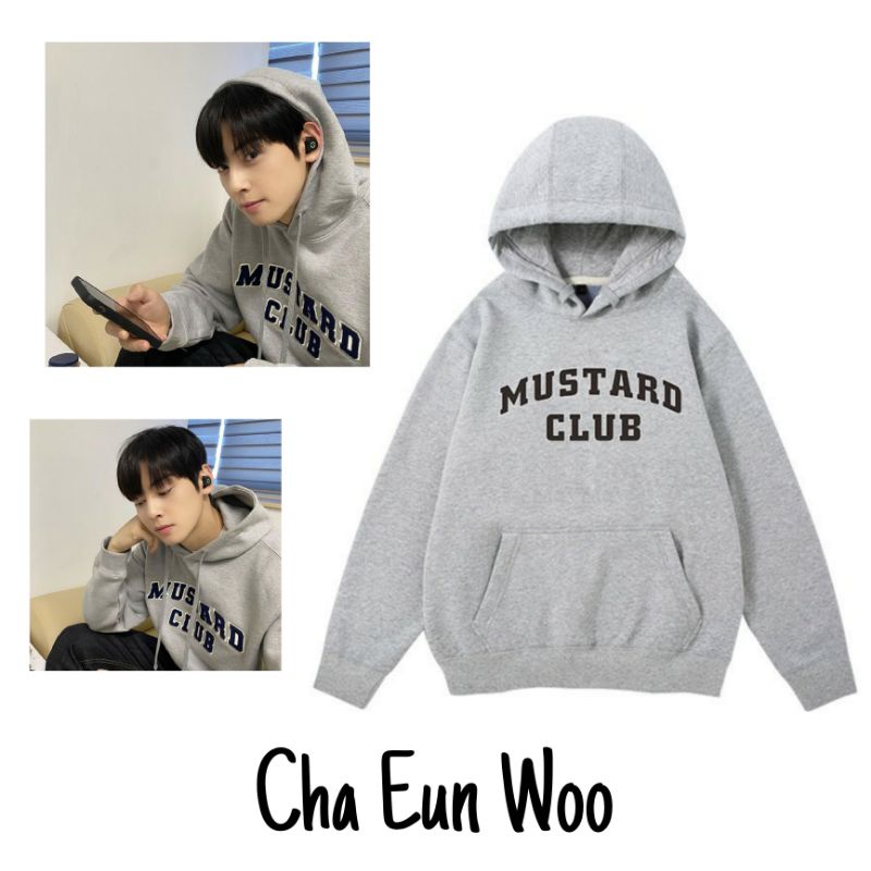 HITAM PUTIH S XXXXXL 6XL Hoodie MUSTARD CLUB Cha Eun Woo K Drama Jacket BIGSIZE OVERSIZE Gray Black White