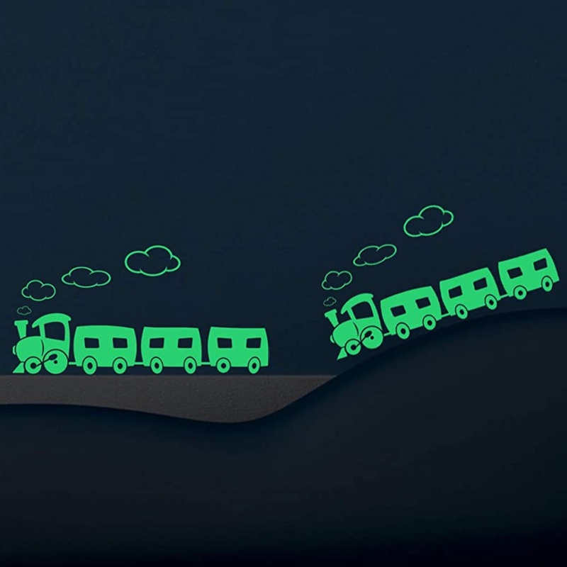 Train Decor,Glow in The Dark Stickers, Nursery Wall Sticker,Trains Wall ...