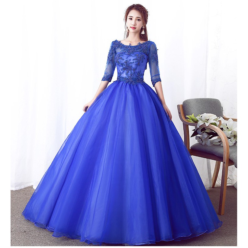 Royal blue long outlet frocks