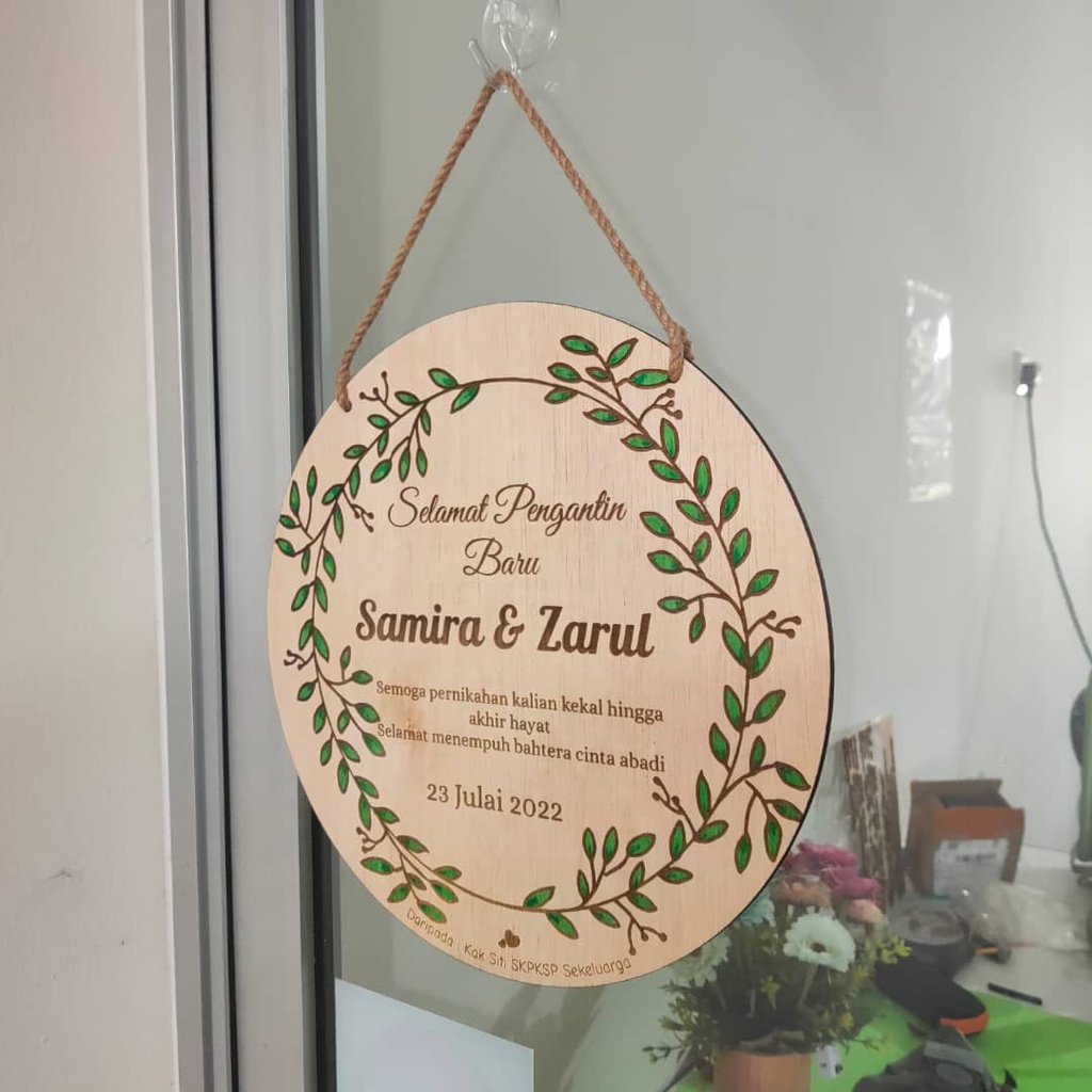 CUSTOM : WOOD ORNAMENT / WOODEN SIGN SIZE 20CM & 30CM / TANDA KAYU ...