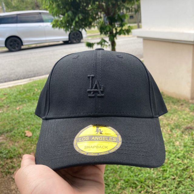 Baseball Cap LA Black Los Angeles Adjustable Hat Shopee Malaysia