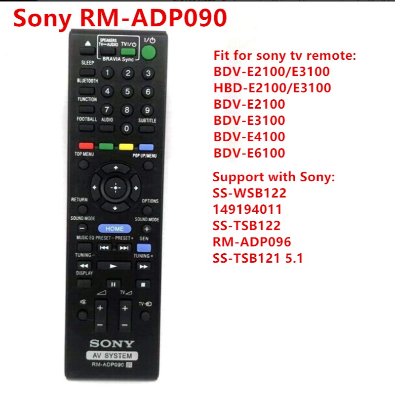 Replacement RM-ADP090 Remote Control For Sony BDV-E2100/E3100/E4100 Systems