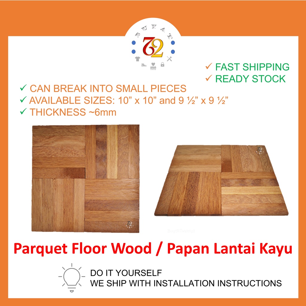 Parquet Floor Wood 10” x 10” and 9 ½” x 9 ½” Papan Lantai Kayu | Shopee
