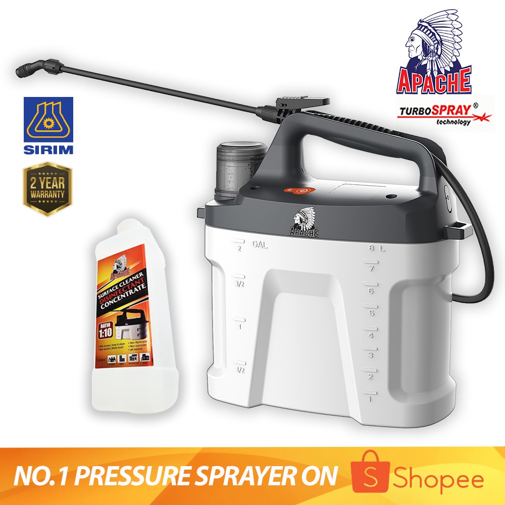 APACHE TurboSpray HS08E Portable Rechargeable Battery Knapsack Sprayer