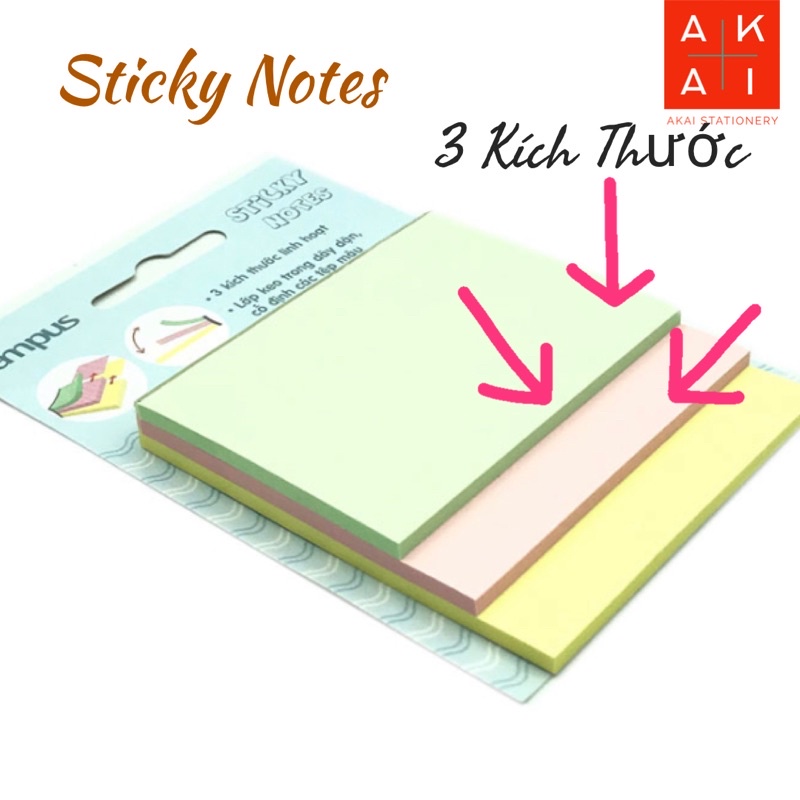 Campus Memo Paper, SN-3L-90 notes, 3 flexible paper sizes, Sticky Note ...