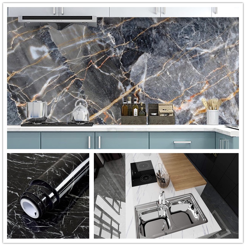 500cm*60cm Marble Waterproof Wallpaper Large Self Adhesive Gorgeous ...