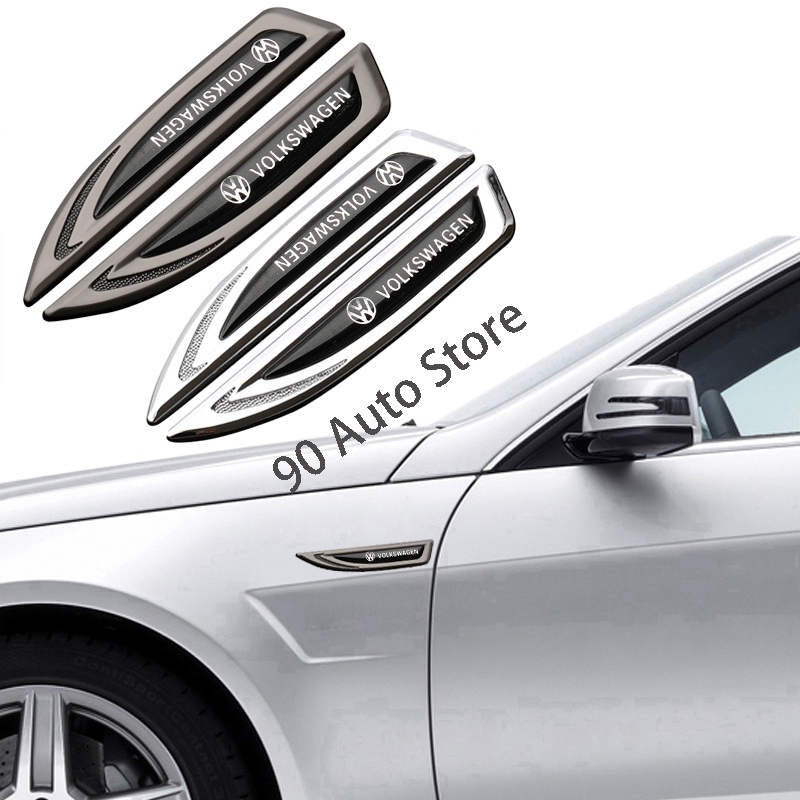 2pcs Metal Car Fender Side Sticker Decal Auto Front Scratch Block ...