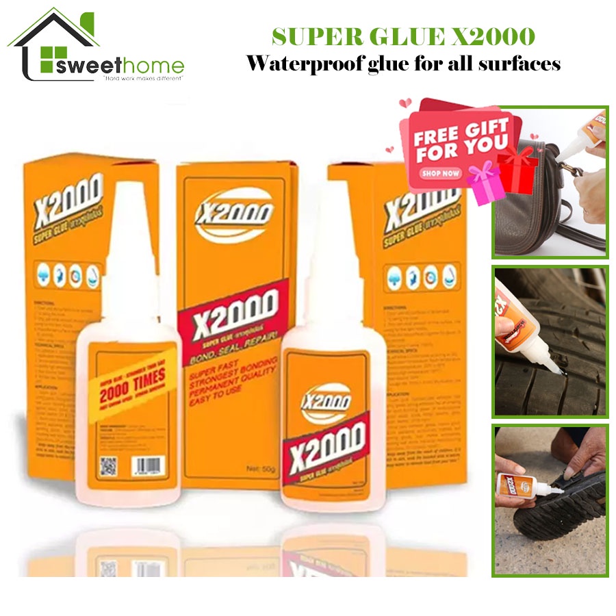 X2000 Super Glue] Adhesive super strong liquid, Good adhesive agent for all  materials 50g, 70g/Super gam x2000