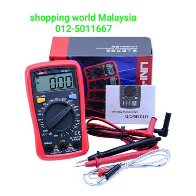 UNI-T UT33C+ LCD Digital Multimeter Temperature AC/DC DCA Volt Ohm Res ...