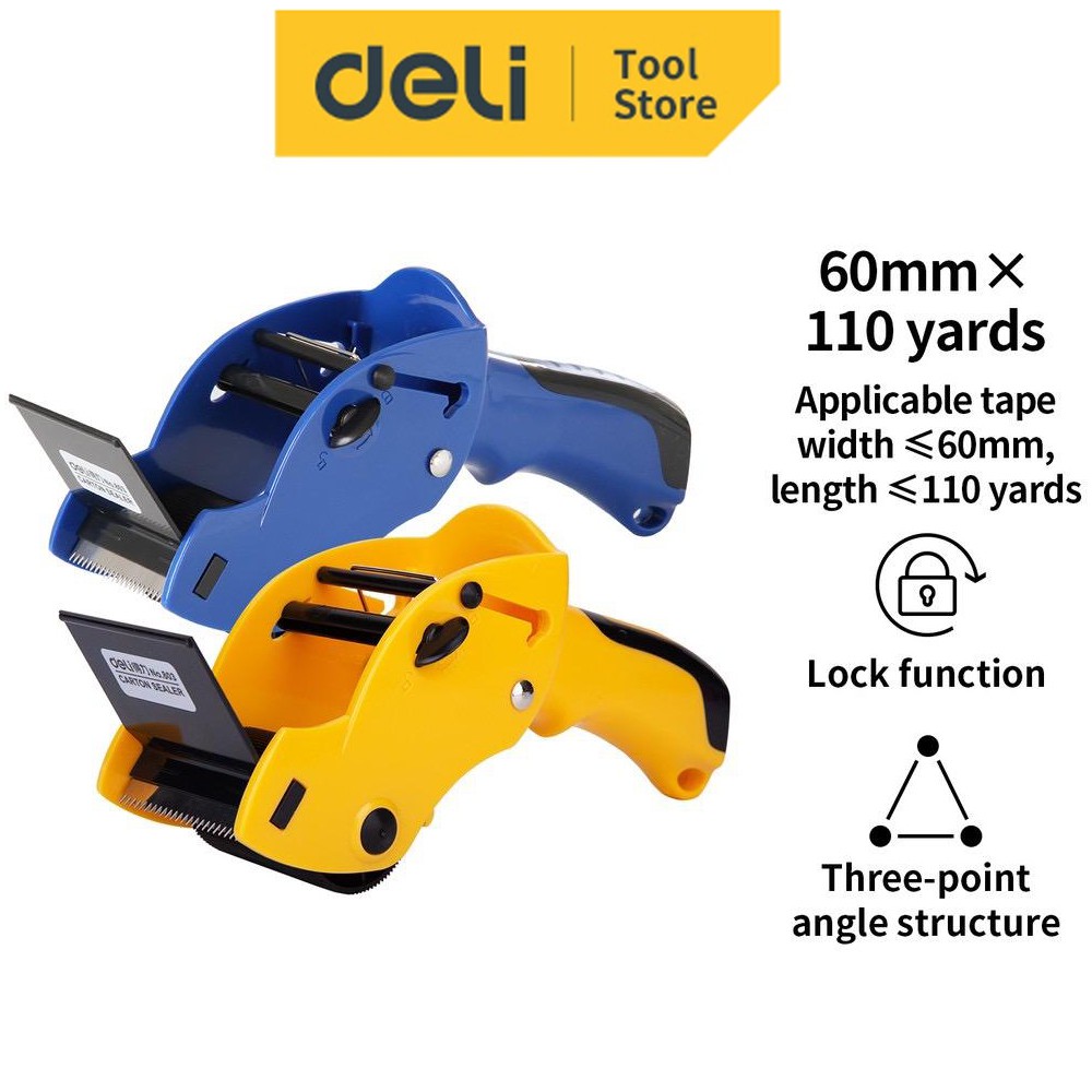 Deli Tools Tape Dispenser Sealing Packer Holder Cutter Lock Function