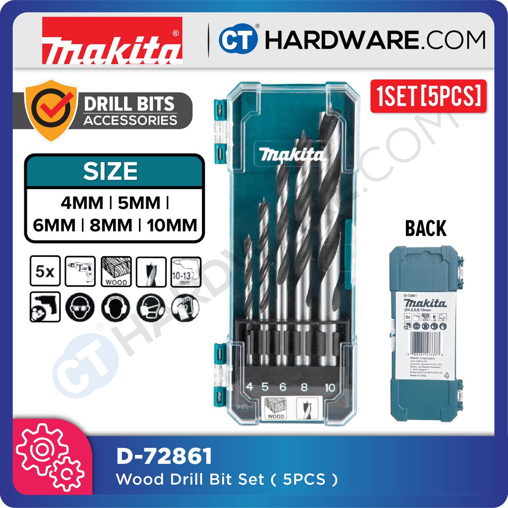 MAKITA D-72861 WOOD DRILL BIT SET 5PCS | Shopee Malaysia