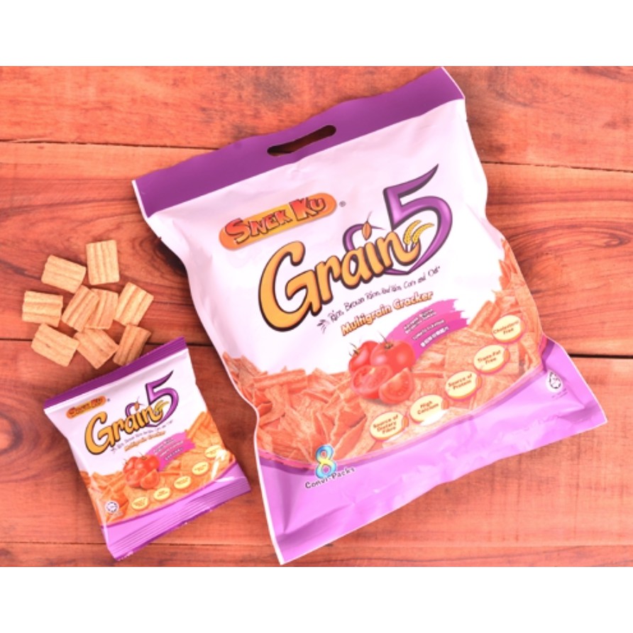 Snek Ku Grain 5 Multigrain Snack Crackers Convi-Pack Assorted 8's x ...