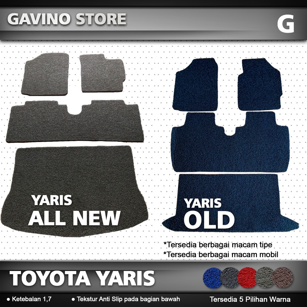 Toyota yaris Noodle Vermicelli Car Carpet full Trunk/toyota yaris Car