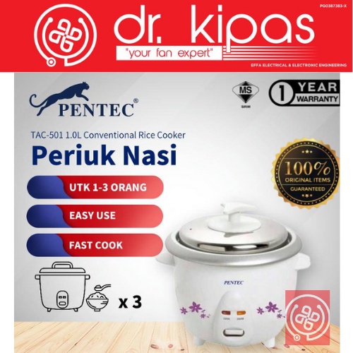 Pentec 1.0L Rice Cooker TAC-501H | Shopee Malaysia