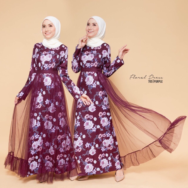 Baju dinner sales tema floral