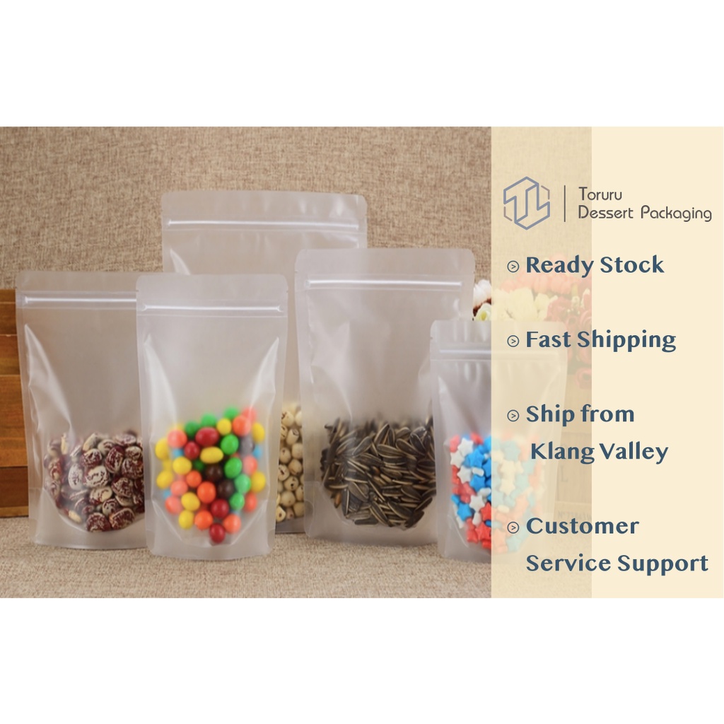 [100PCS] Matte Stand Up Packaging Food Bag Resealable Zip Lock Pouches ...