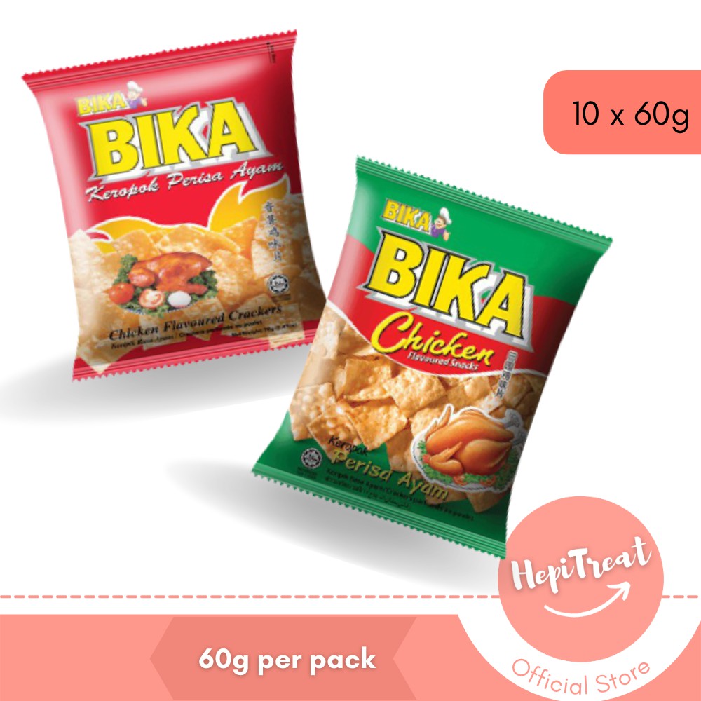 Bika Crackers Chip Snack Chicken (Red / Green) - 10 Packs x 60g ...