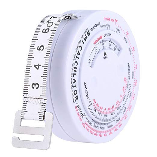 BMI Body Mass Index Retractable Tape 150cm Measure Calculator Diet ...