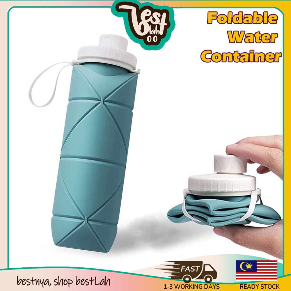 BESTLAHH Collapsible Silicone Water Bottle Foldable Reusable BPA Free ...