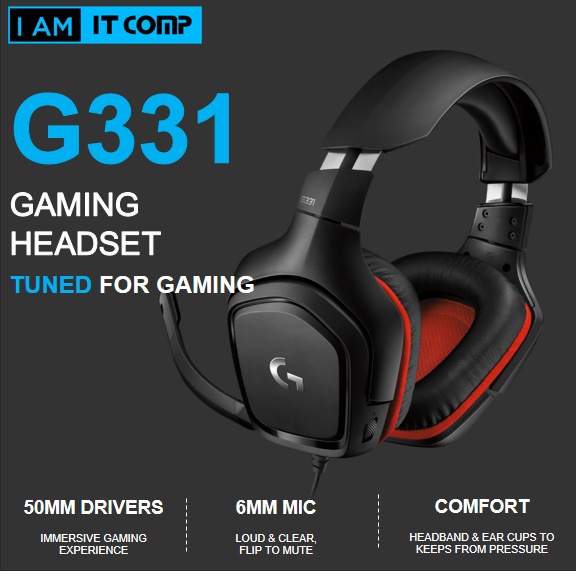 Logitech G331 Wired Gaming Headset 50 mm Audio Drivers, Rotating