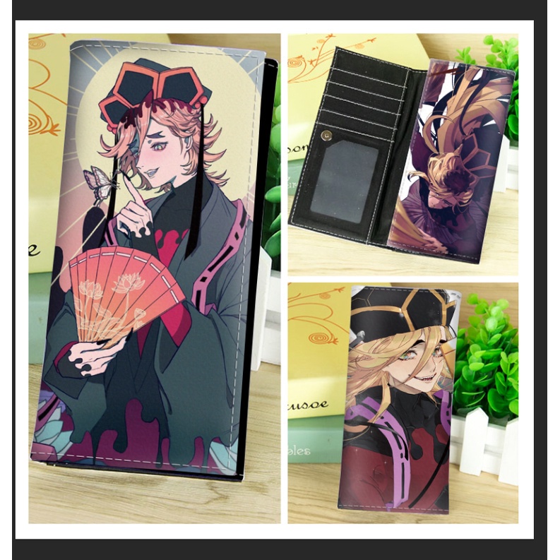 WANHONGYUE Herren Bifold Wallet Demon Slayer Anime Bild gedruckt Brieftaschen für Frauen mit 6 Slots 1 ID-Fenster Schwarz /4