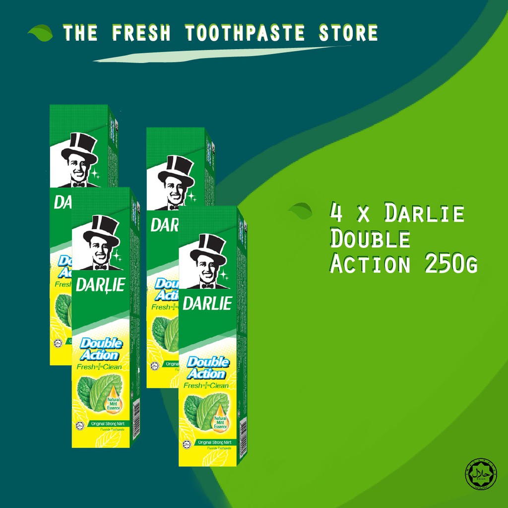 (SHIP TODAY) [4 UNITS] DARLIE DOUBLE ACTION 250G TOOTHPASTE Ubat Gigi ...
