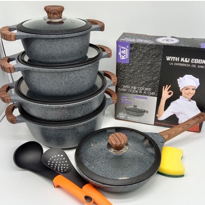 🎇READY STOCK🎇 12PCS K&I GERMARY NON-STICK COOKWARE ORIGINAL ( SATU SET ...