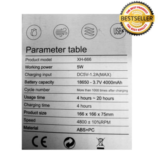 i-Fan Rechargeable Folding Intelligent Fan XH-666 Desktop Aromatic USB ...