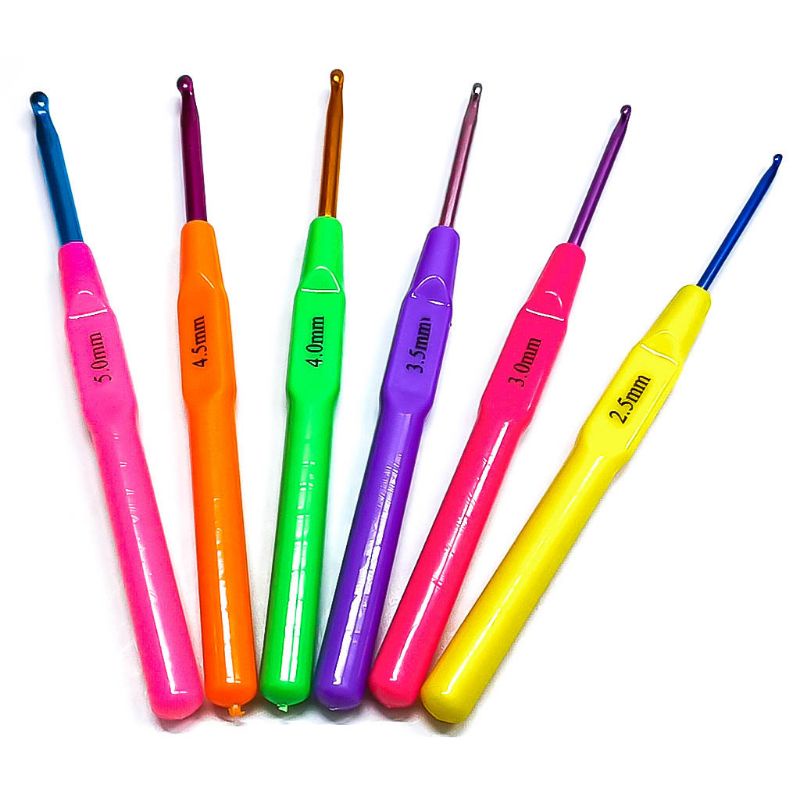 6Pcs Plastic Crochet Hook Set Large Hollow Colorful Hook Needles for  Blanket Knitting DIY Craft Accessories