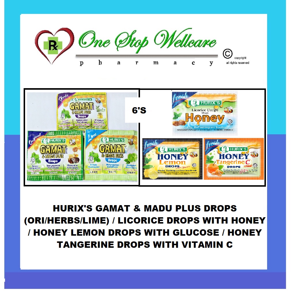 HURIX'S GAMAT & MADU PLUS (ORIGINAL/HERBS/LIME) / LICORICE DROPS WITH