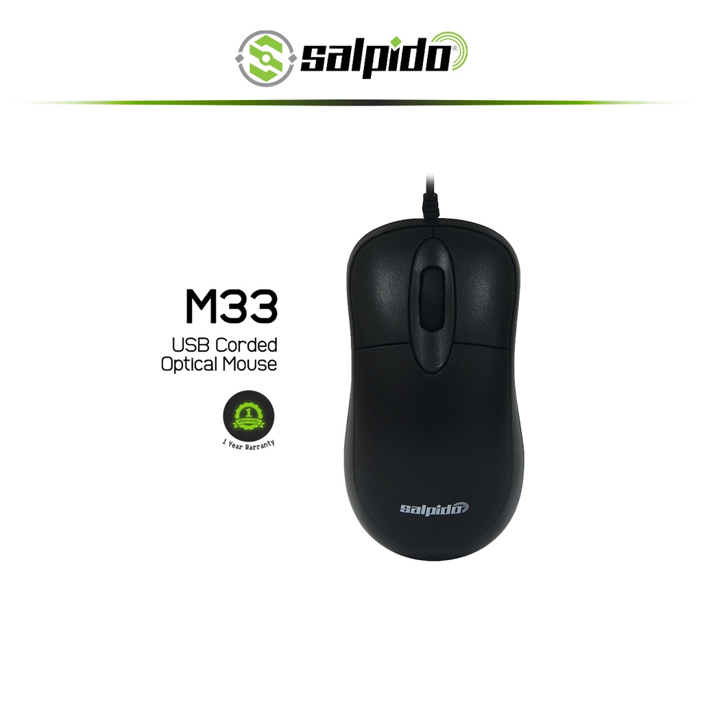 Salpido M33 USB Corded Optical Mouse (Black) | Shopee Malaysia