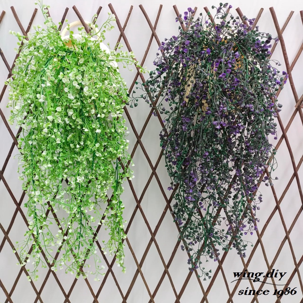 ARTIFICIAL VINE HANGING GREEN PLANT WITH POT (1 SET) / WALL AND FENCE