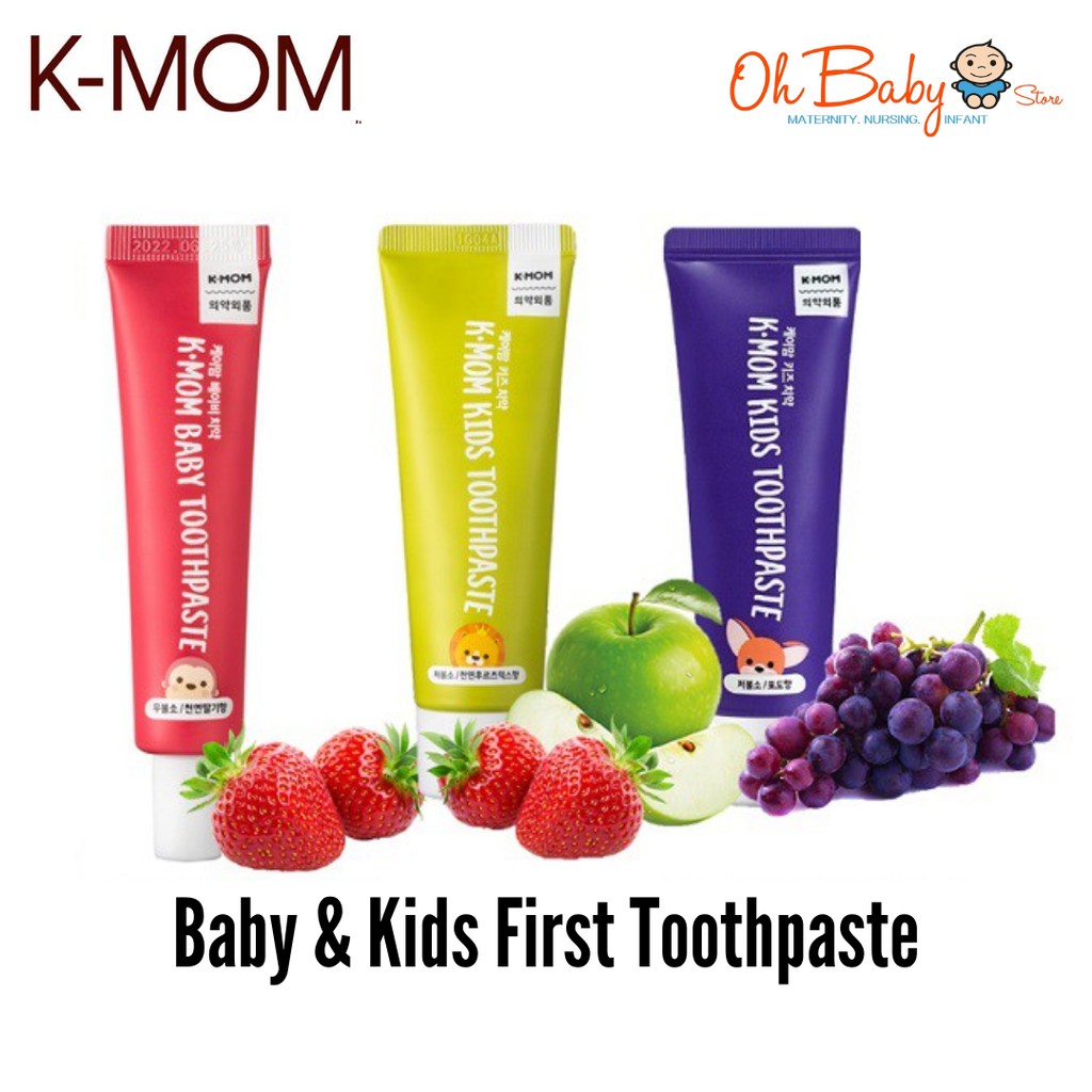 K MOM Non Fluoride/Low Fluoride/Fluoride Toothpaste for Babies & Kids
