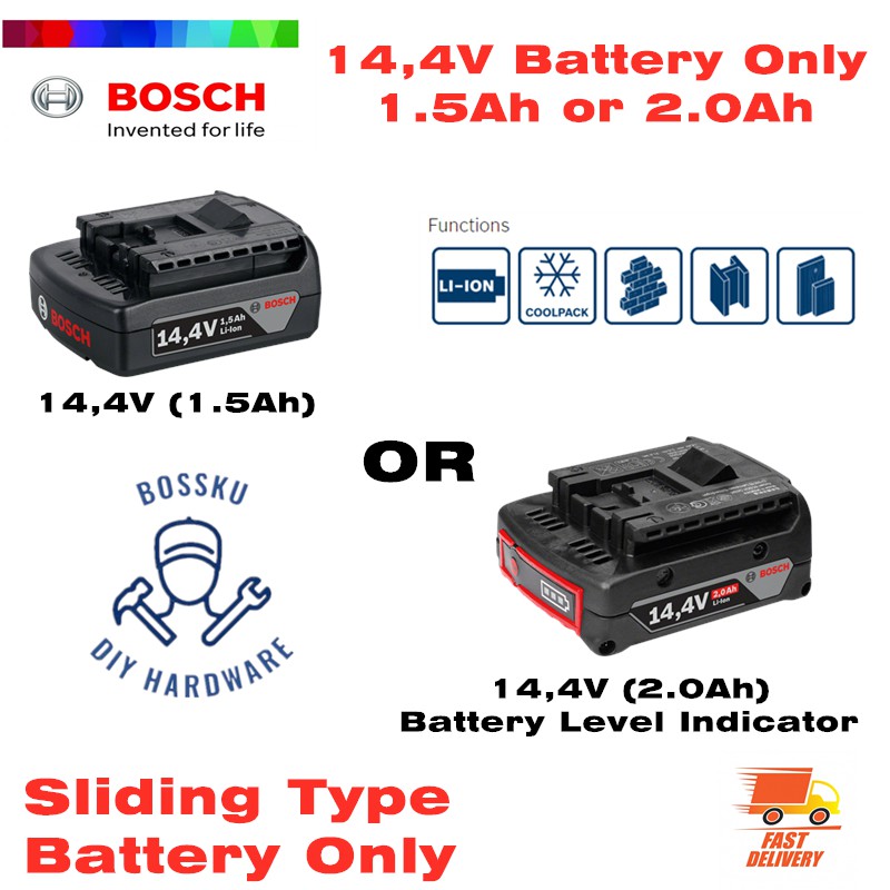 BOSCH Cordless Driver Battery 14 4V 14V 1.5Ah or 2.0Ah for GSR1440