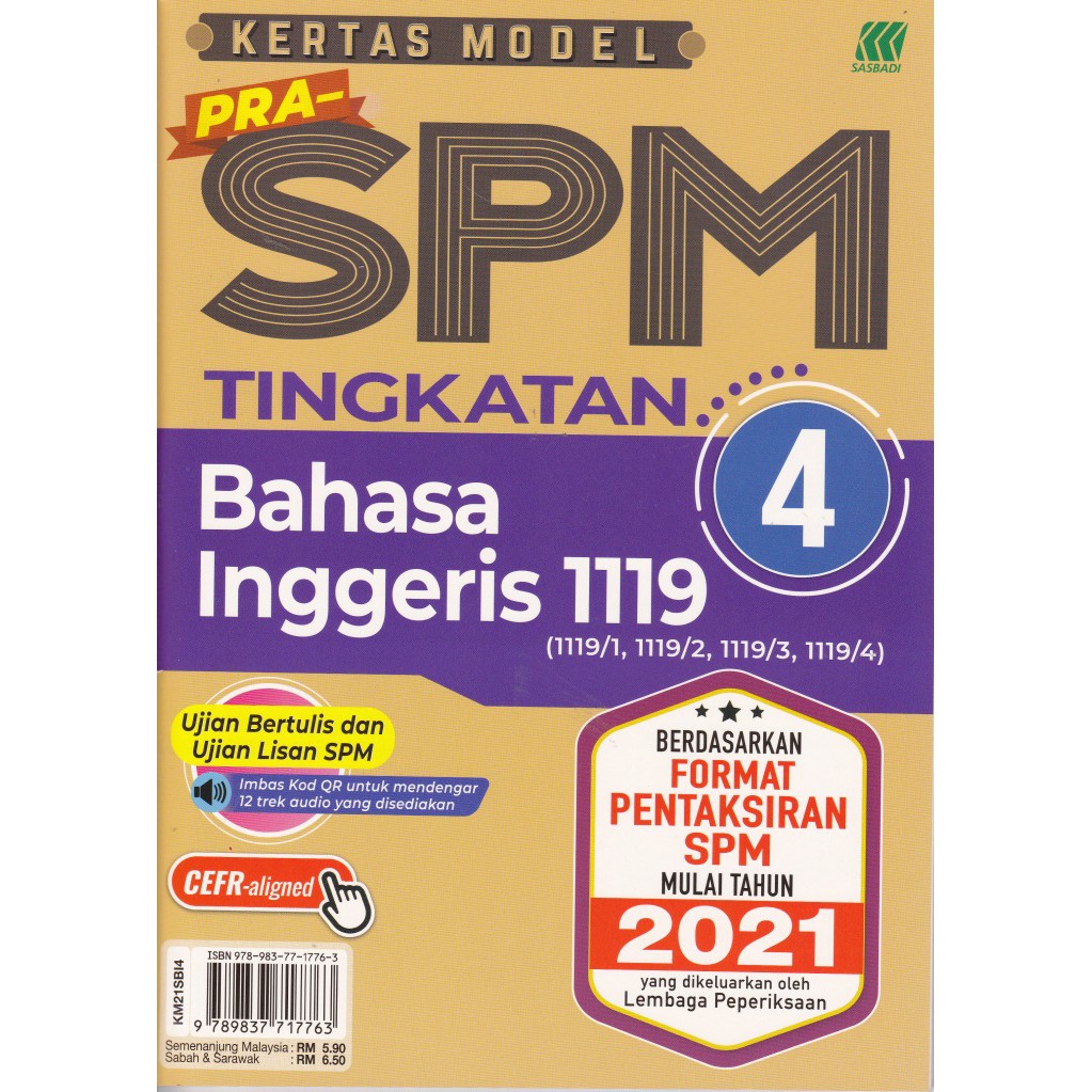 Sasbadi Kertas Model Pra Spm Tingkatan 4 Format Pentaksiran Spm 2021 Shopee Malaysia