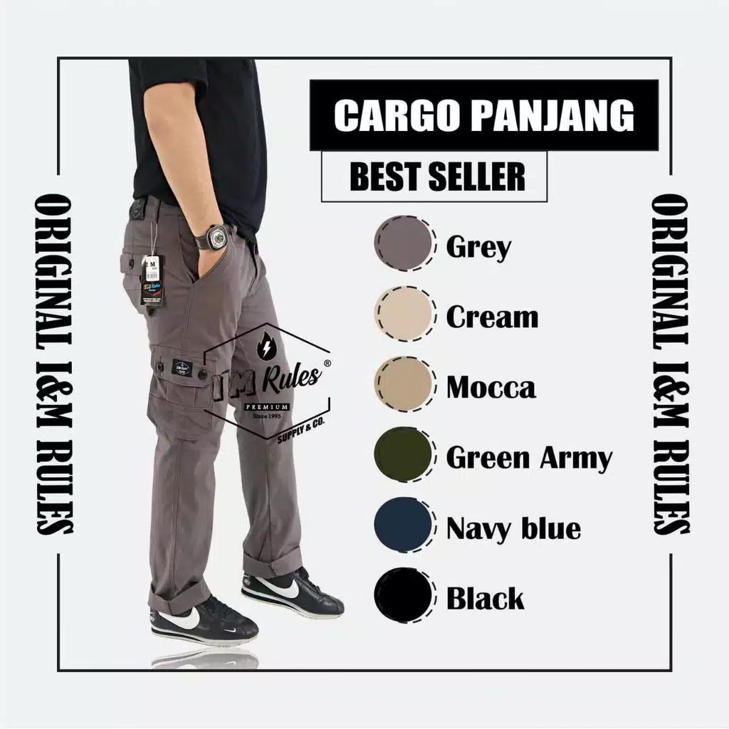 Big SIZE Long Cargo Pants "I&M Rules" Original Brand I&M Rules Original